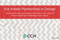 Kia Kotahi Partnership in Design shared with Health Quality and Safety Commission 